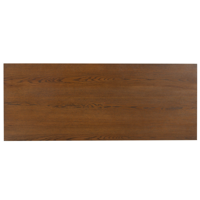 Shelbie 1 Drawer Reeded Desk, Medium Oak