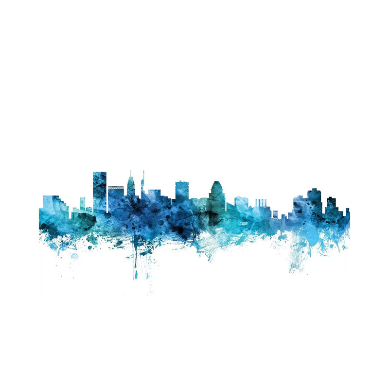 Baltimore, Maryland Skyline by Michael Tompsett - Wrapped Canvas Gallery-Wrapped Canvas Giclée, 30.48 cm H x 45.72 cm W