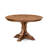 5-Pc Kitchen Table Set Includes a Pedestal Dinner Table and 4 Light Tan Linen Fabric Dining Chairs with Button Tufted- Antique Walnut-794752263-782292587