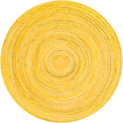 Tapis jaune en coton tressé à la main Kahwajian
