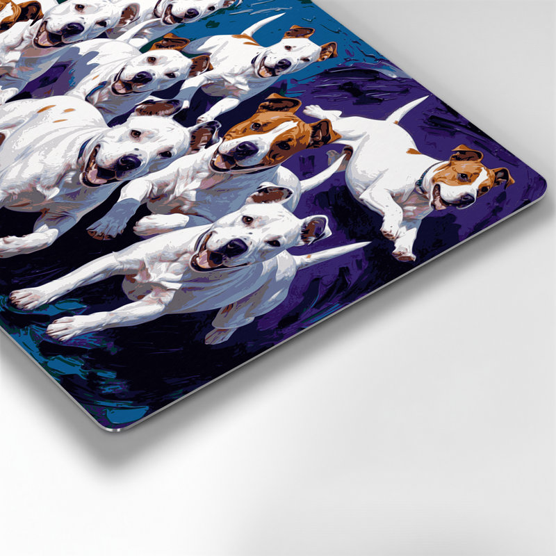«Bulls» miniature, art mural mauve en métal, H 11 po x l 14 po
