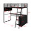 Lit mezzanine en métal avec DEL, bureau et tablettes de rangement-1499955444