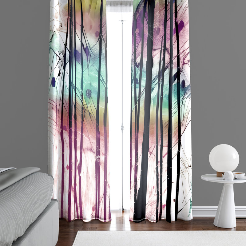 Paire de rideaux semi-transparents en polyester Dionnah, L 20 po x L 52 po