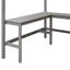 Lit mezzanine double avec tablettes et bureau, lit mezzanine en bois avec bureau - Gris