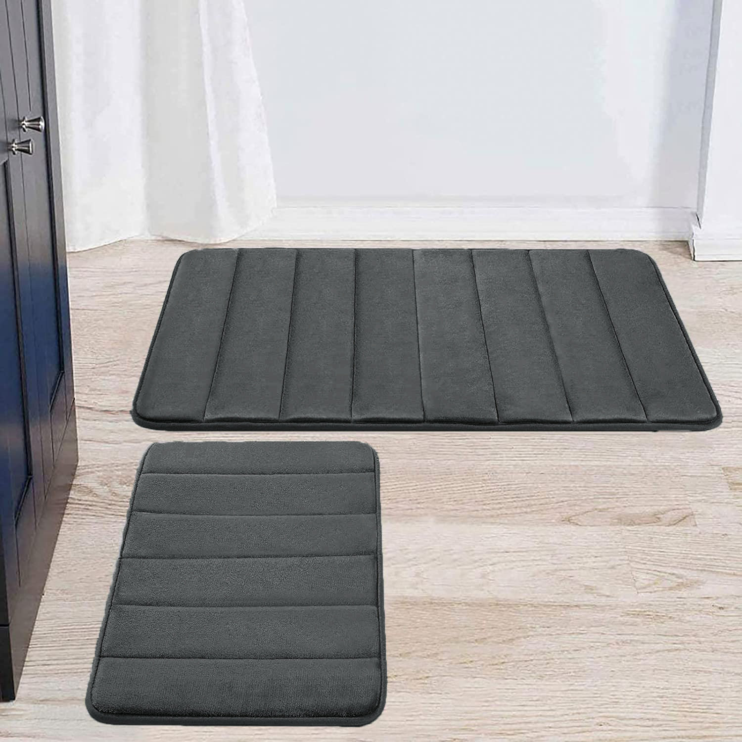 Non Slip Large Bath Mat Waterproof Memory Foam Mats Soft Absorbent Pedestal  Rugs