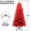 Arbre de Noël rouge de 60 pouces de hauteur, 624 pointes réelles, branches à charnières à assemblage rapide, arbre en métal ferme de 5 pi, installation de branches automatiques dodues, structure stable