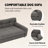 38" Upholstered  Memory Foam Sofa for Dogs with Backrest and Armrest-76592333-87336721