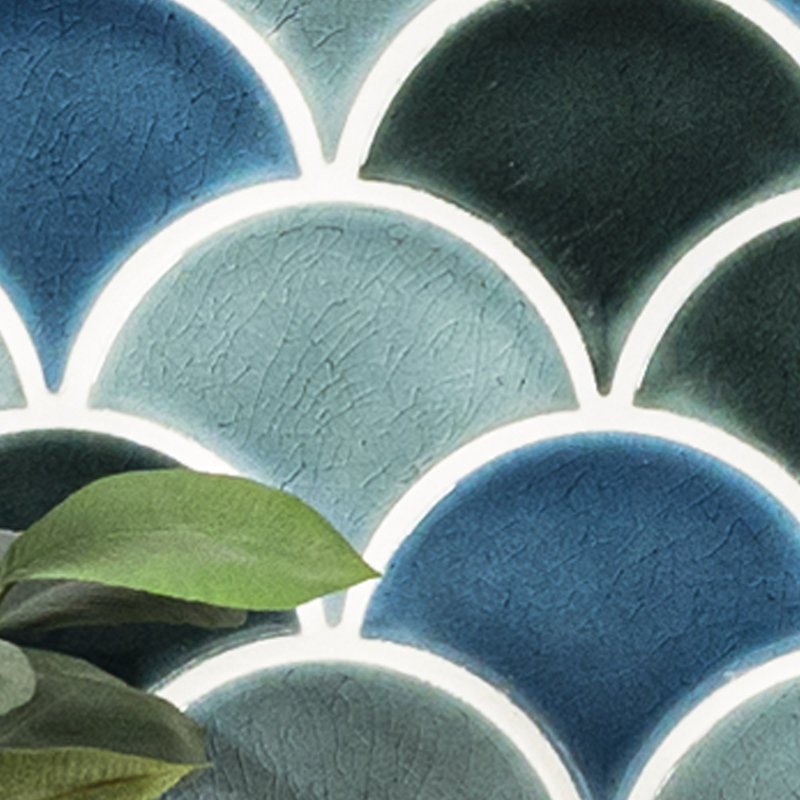 Nivara Scale 10 in. x 13 in. Glossy Porcelain Mosaic Floor and Wall Tile