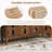 Multifunctional Sideboard Cabinet & Tv Console Table, 4-door Storage Cabinet With Adjustable Shelves