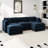 Modern Chenille Loveseat Sofa Couch With Ottoman-1360277067-1360277079