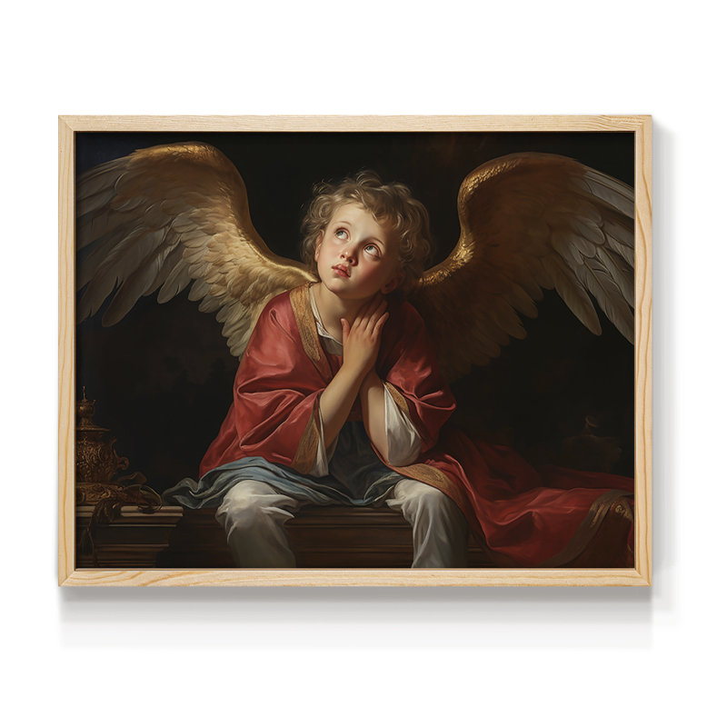 Angels From Above-XLVI - Reproduction encadrée - Restickable, Naturel, H 16 po x l 20 po