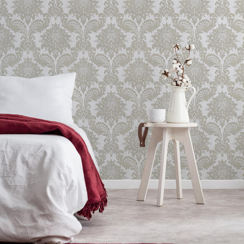 Derrek 1m x 52cm Matte Wallpaper Roll, Grey