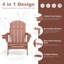 Chaise berçante pliante multifonctionnelle 4 en 1 avec repose-pieds rétractable Adirondack-2080447351-2098233942