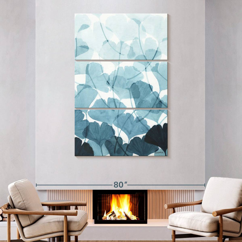Harnek Cool Rain Gingko, 74" H x 48" W