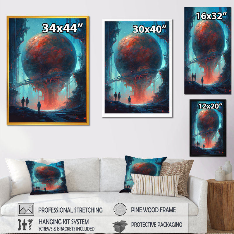 Living in the Galaxy II, reproduction d'art sur toile, H 44 po x l 34 po x P 1,5 po, Encadrement doré