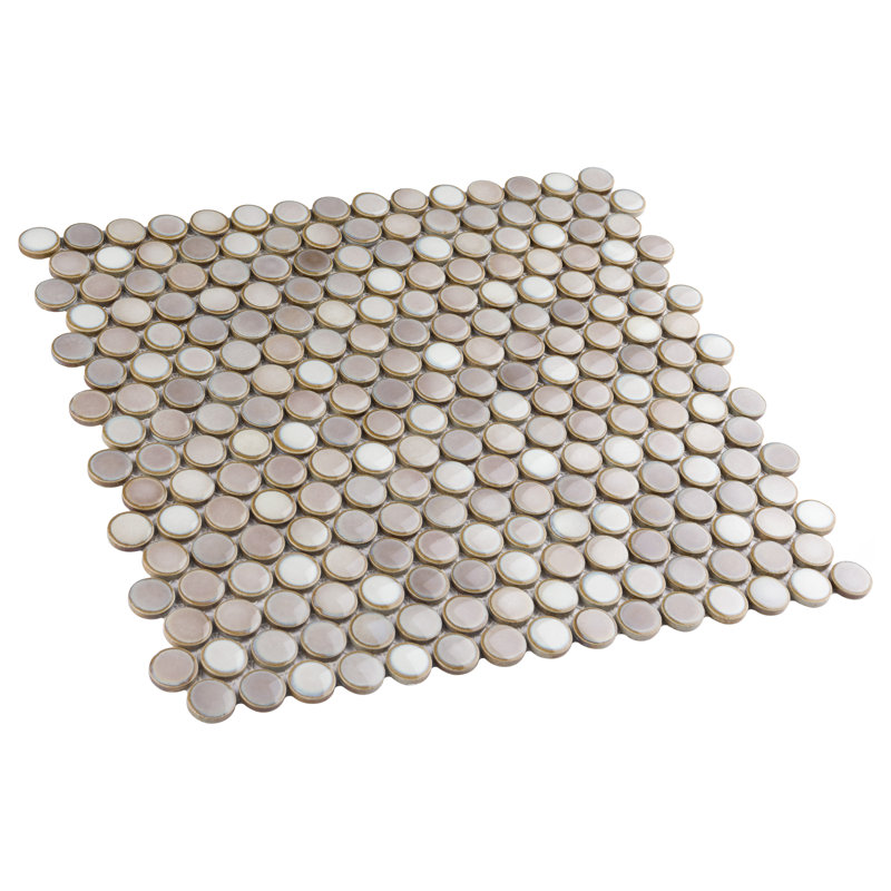 Hudson Penny Round .80" x .80" Porcelain Penny Round Mosaic Wall & Floor Tile, Dove Gray