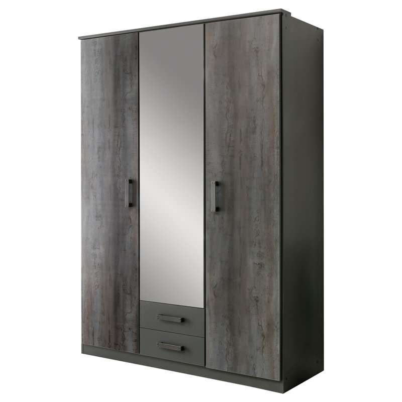 Griffis 3 Door Wood Wardrobe