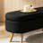 Oval Boucle Storage Ottoman Bench with Wood Legs-140516516