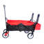 Chariot de jardin pliant portatif - Chariot extérieur avec frein de secours à roue avant et capacité de charge de 150 livres (rotation du porte-gobelet pliable noir + rouge)