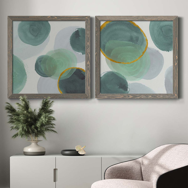 Ontario I - ensemble de 2 reproductions d'art sur toiles, Toile avec cadre gris, H 31,5 po x l 63 po x P 1,5 po