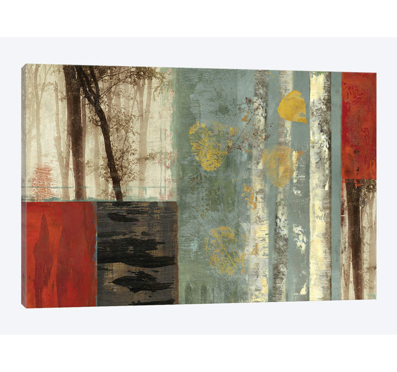 «Birch Patchwork I» par PI Studio - impression sur toile tendue, H 8 po x l 12 po x P 0,75 po, Pas de tapis, Toile tendue