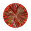 Pheasant Feathers Yellow Vegan Leather Round Coasters-409682813