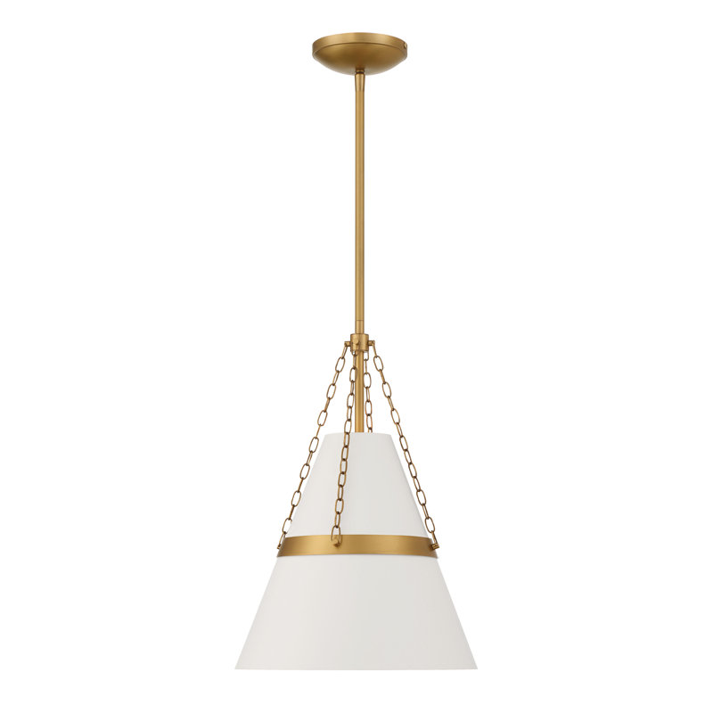 1 LIGHT PENDANT, Legacy Brass/Off White Cream