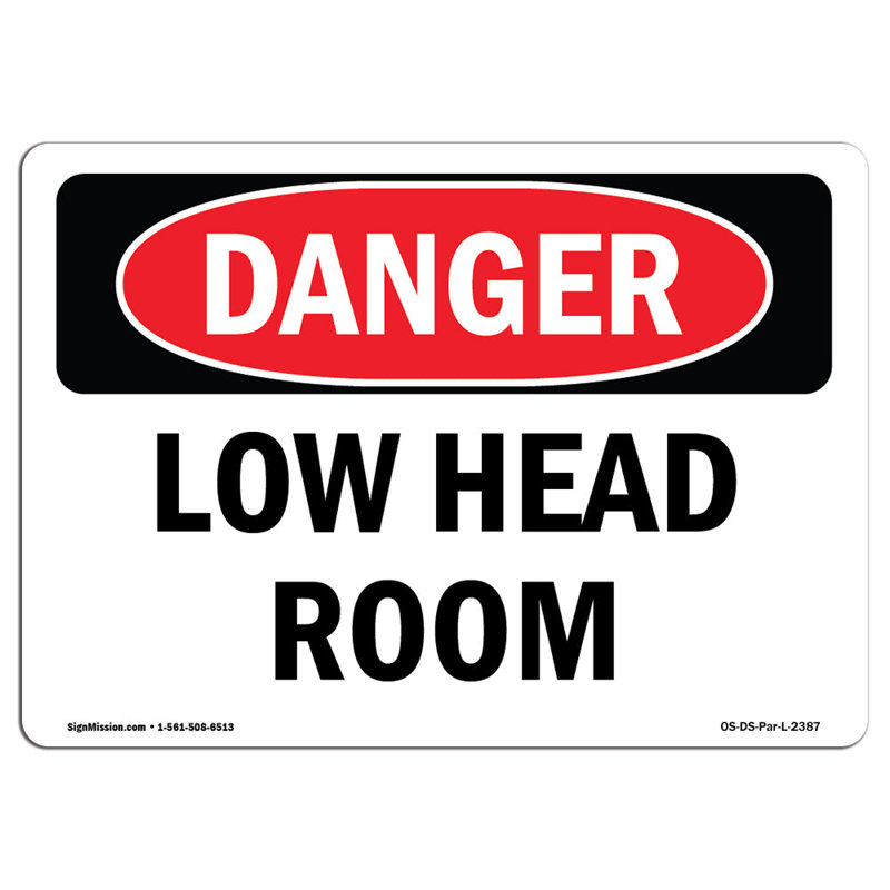 Low Head Room Sign, 18" H x 24" W x 0.1" D