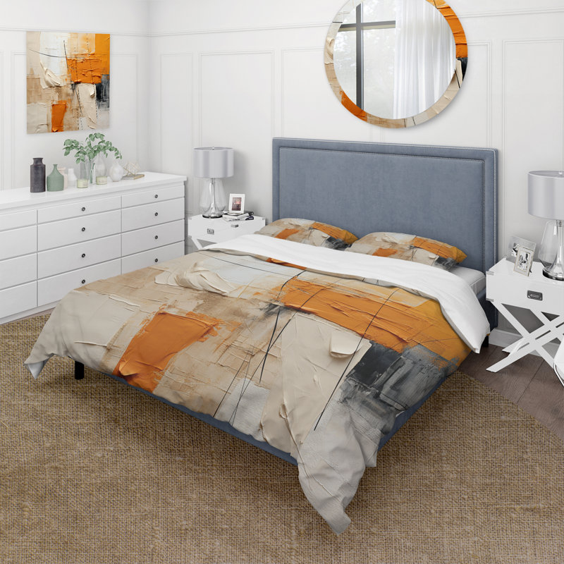 Ensemble de housse de couette Textile Symphony II - Abstract Collages, Housse de couette simple et deux taies décorative