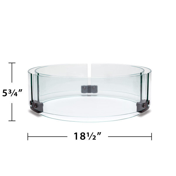 Clear Tempered Glass Wind Guard for Propane Fire Pit