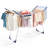 Metal Clothes Drying Rack, Foldable Laundry Rack with Sock Clips