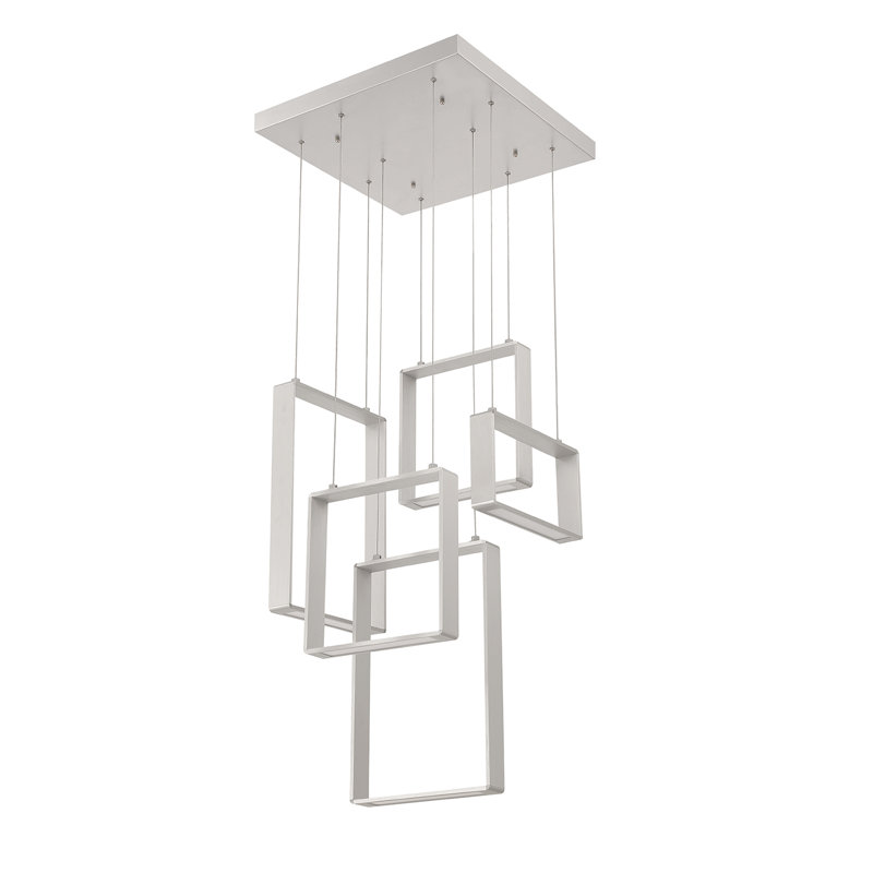 Luminaire suspendu à 5 lumières Zarnish, Argent