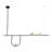 Industrial 3 Light LED Black Linear Chandelier