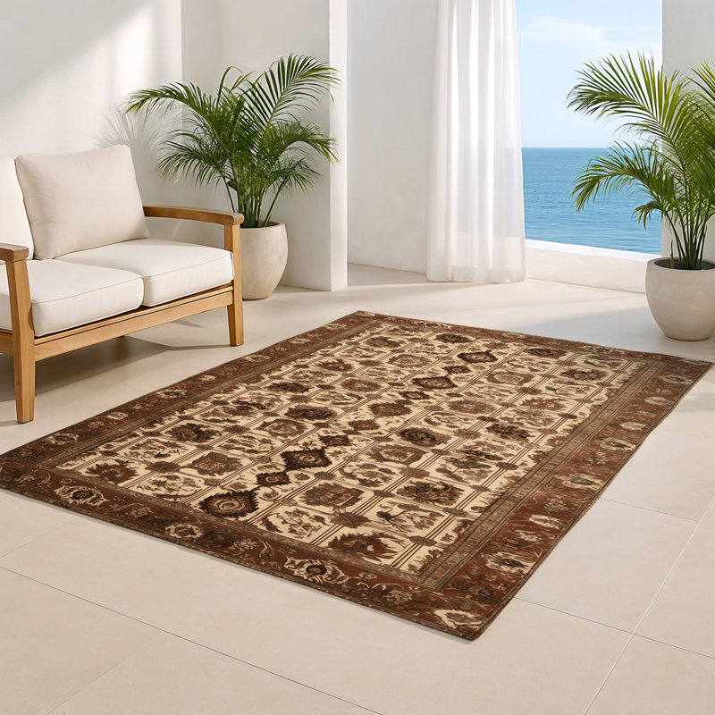 Tapis d'intérieur et d'extérieur brun Persian, Rectangulaire 2 pi x 3 pi