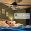 Ventilateur de plafond en cristal 60 "avec lumières et télécommande, moteur CC réversible à 6 vitesses, minuterie, pour chambre à coucher