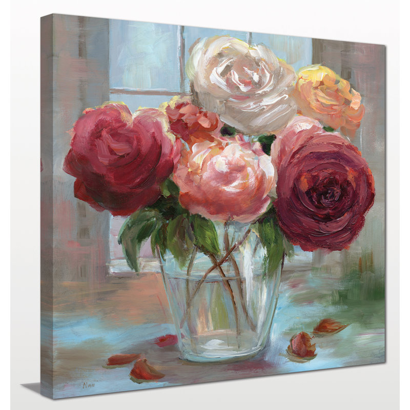 «Rose Society», reproduction d'art sur toile tendue, H 18 po x l 18 po