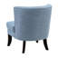 Chaise rembourrée bleu classique avec capitonnage à boutons et revêtement en bois texturé avec pieds solides-1835372196