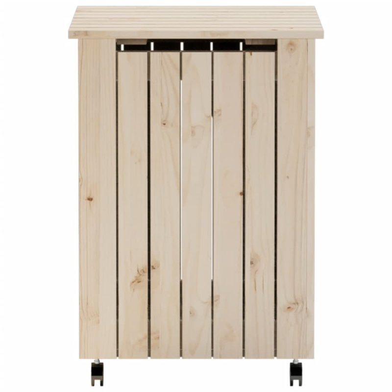 Solid Wood Laundry Cart, Natural