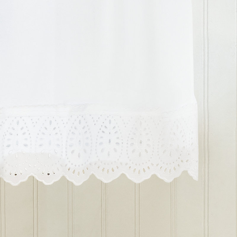 Rideau de café blanc 56 "Hiles Penny Eyelet (ensemble de 2)