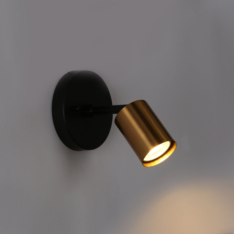 Lakeeta Wrought Iron Wall Sconce, Matte Black/Brass