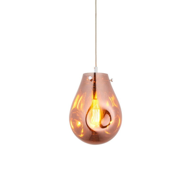 Alyca 1 - Light Chrome Teardrop Pendant, Copper