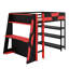 Ultimate Gaming Loft Setup with Desk, Storage Shelves & Programmable LED Lighting-98860473