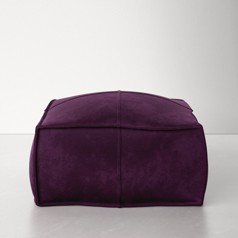 Orla Upholstered Pouf, Eggplant