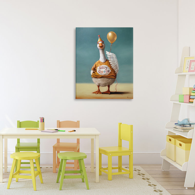 Oie grise avec toile ballon, design par Lucia Heffernan, H 30 po x l 24 po