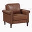 Chaise de salon en simili cuir 34 po Thayer avec siège à ressorts ensachés et garniture cloutée élégante-895574518