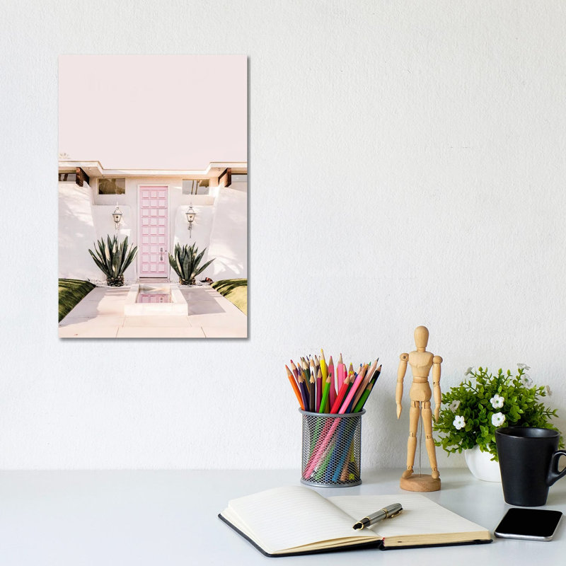 Pink Palm Springs - Wrapped Canvas Print, 20.32 cm H x 30.48 cm W