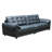 Coelho 112" Top Grain Italian Leather Tufted Sofa, 3 Seater Tufted Leather Sofa