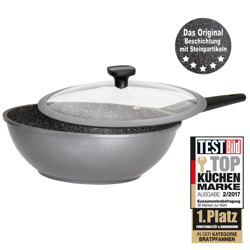 Bella Cucina Non-Stick Aluminum Wok with Lid