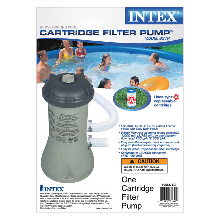 Intex 12 Foot X 30 Inch Above Ground Swimming Pool W/ Cartridge Filter Pump