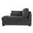 Bentura Oversized Upholstered Gray Corduroy Chaise Lounge with Armrests & Throw Pillows-95259942-93799396